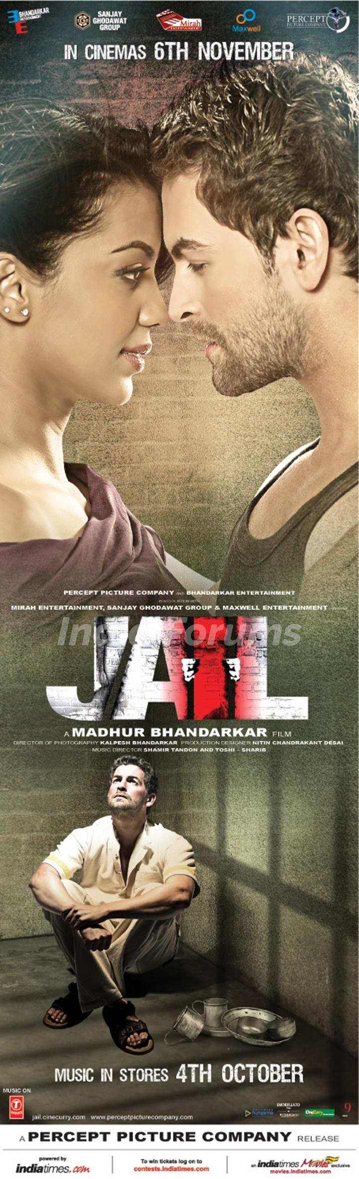 Jail movie poster with Neil Nitin Mukesh and Mugdha Godse