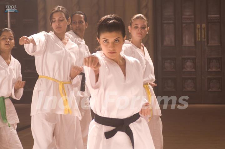 Jacqueline Fernandez learning Karate