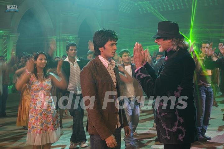 A still of Amitabh and Ritesh