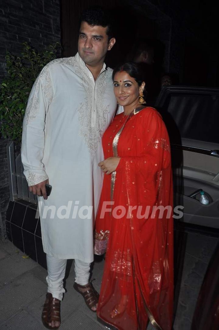 Siddharth Roy Kapur and Vidya Balan were seen at Aamir Khan's Diwali Bash