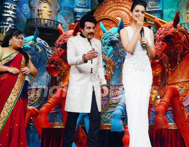 Kangana Ranaut promotes Rajjo on the sets of 'Comedy Circus Ke Mahabali'