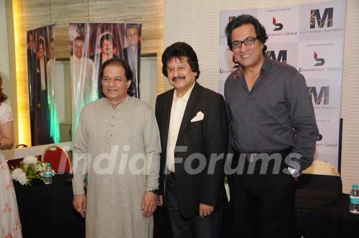 Anoop Jalota, Pankaj Udhas & Talat Aziz announce their musical venture Music Mania