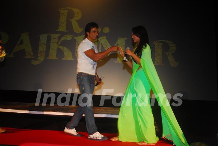 Sonakshi and Sonu Sood at R...Rajkumar 2nd Trailer Launch