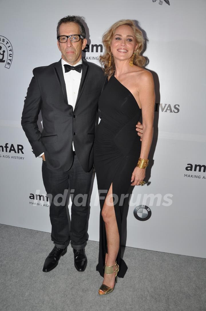 Hollywood Actress Sharon Stone & Hilary Swank at the inauguration of amfAR India event at Hotel Taj Mahal Palace in Mumbai