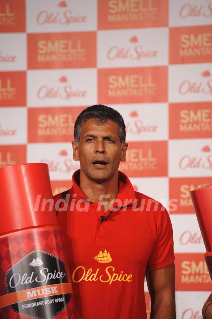 Milind Soman at the Launch of the Old Spice deodorant