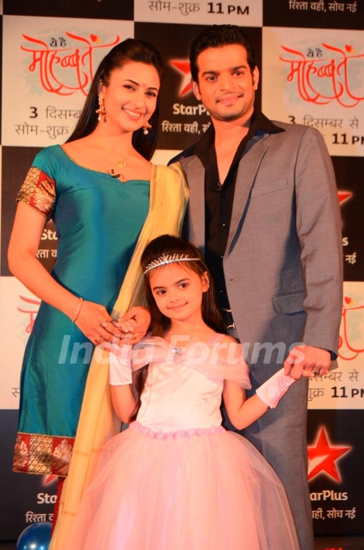 Divyanka Tripathi, Karan Patel, Ruhanika Dhawan at the press conference of Ye Hai Mohobbatein