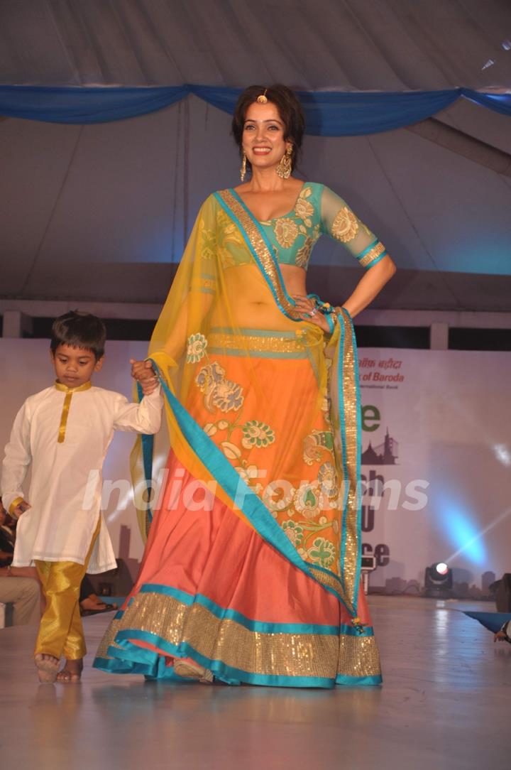 Celebs walk the ramp at the Peace Walk ramp show by designer Rajat Tangri at Welingkar College in Mumbai