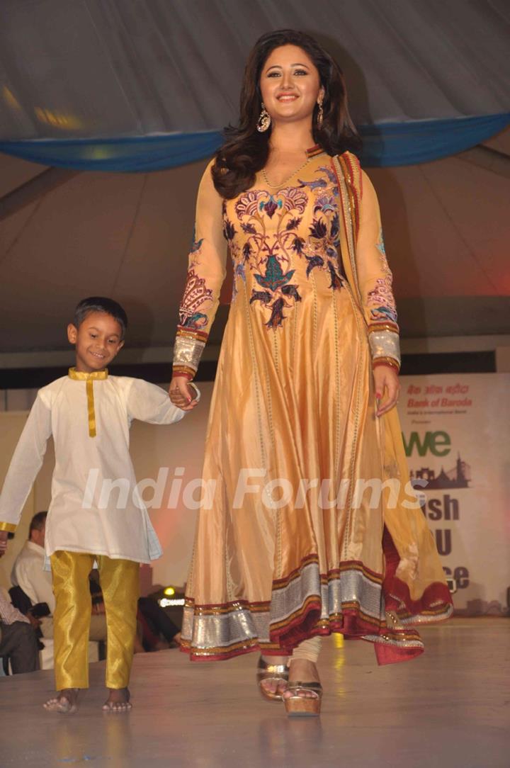 Celebs walk the ramp at the Peace Walk ramp show by designer Rajat Tangri at Welingkar College in Mumbai