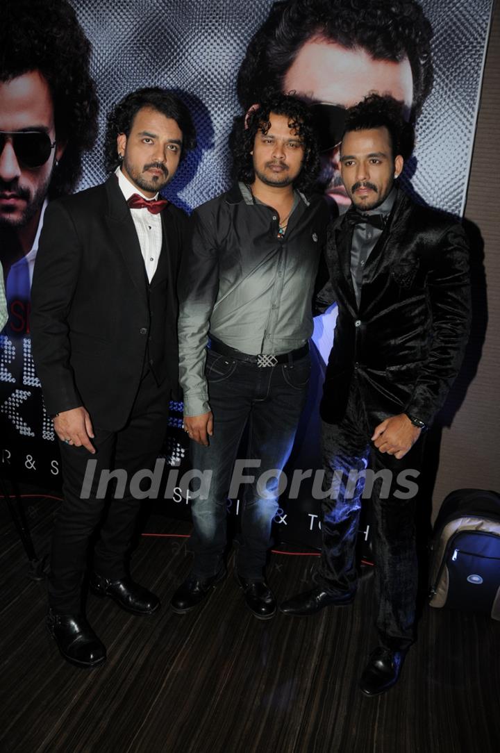 Toshi & Sharib with Raja Hasan at the launch of their ablum 'French Kiss'