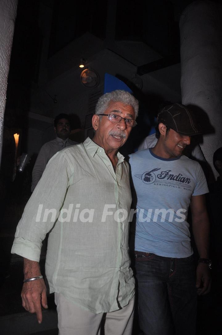Naseeruddin Shah and Randeep Hooda at the 'Finding Fanny Fernandes' wrap up party