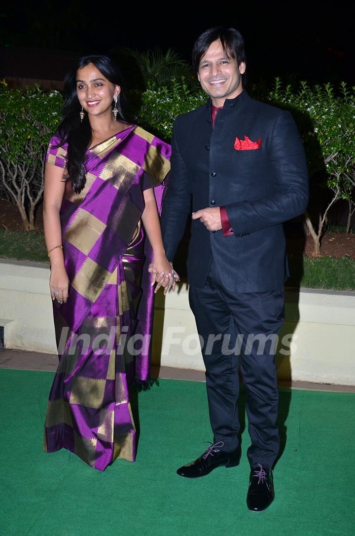 Mrs. and Mr. Vivek Oberoi at Vishesh Bhatt's Wedding Reception