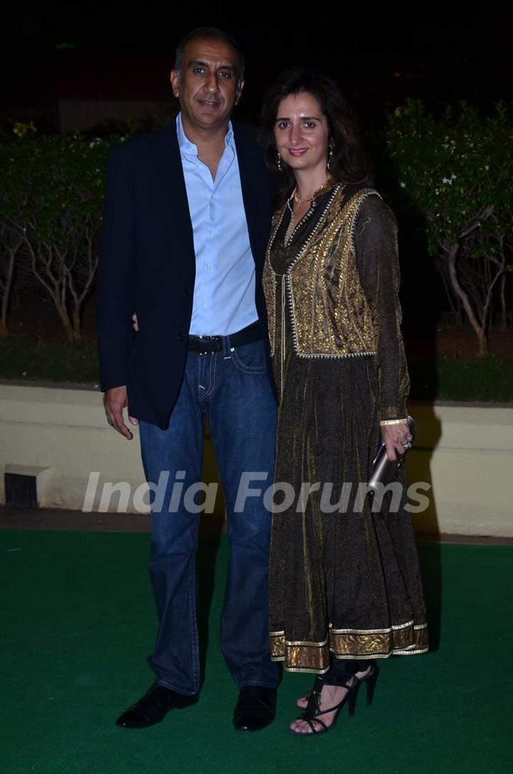 Milan Luthria and his wife at Vishesh Bhatt's Wedding Reception