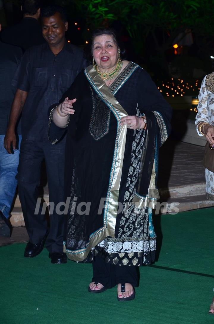 Pamela Chopra was at Vishesh Bhatt's Wedding Reception