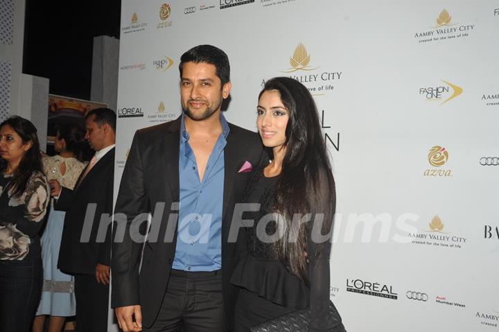 Aftab with his fiance at the Aamby Valley India Bridal Fashion Week - Day 5
