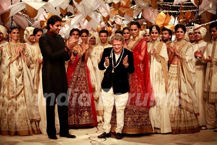 Abhishek Bachchan walks the ramp at the Aamby Valley India Bridal Fashion Week - Day 6