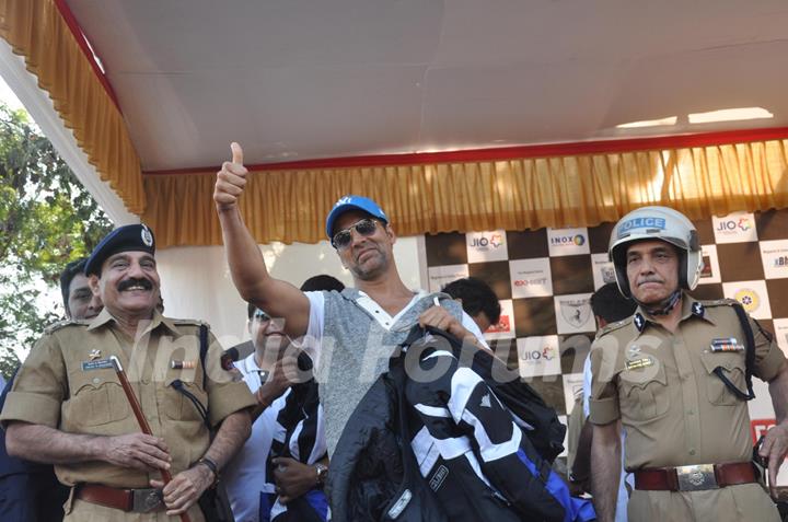 Akshay Kumar at the Ride for Safety rally