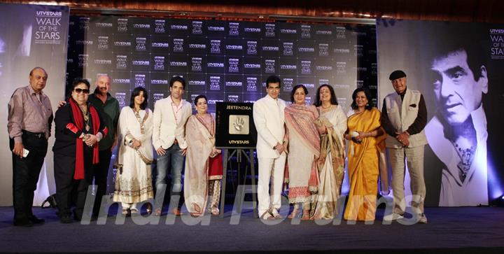 Jeetendra's hand impression tile launch