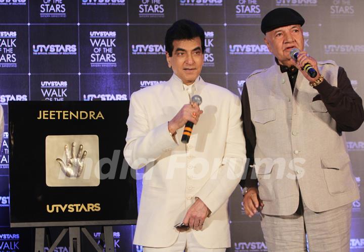 Jeetendra's hand impression tile launch