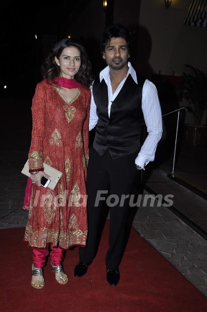 Nikhil Dwivedi with is wife were at Amna Shariff's Wedding Reception