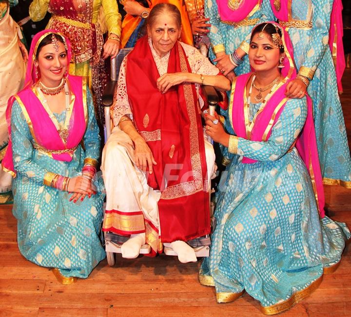 Asha Joglekar with her students at the 50th year of celebrations of Archana Nrityalaya