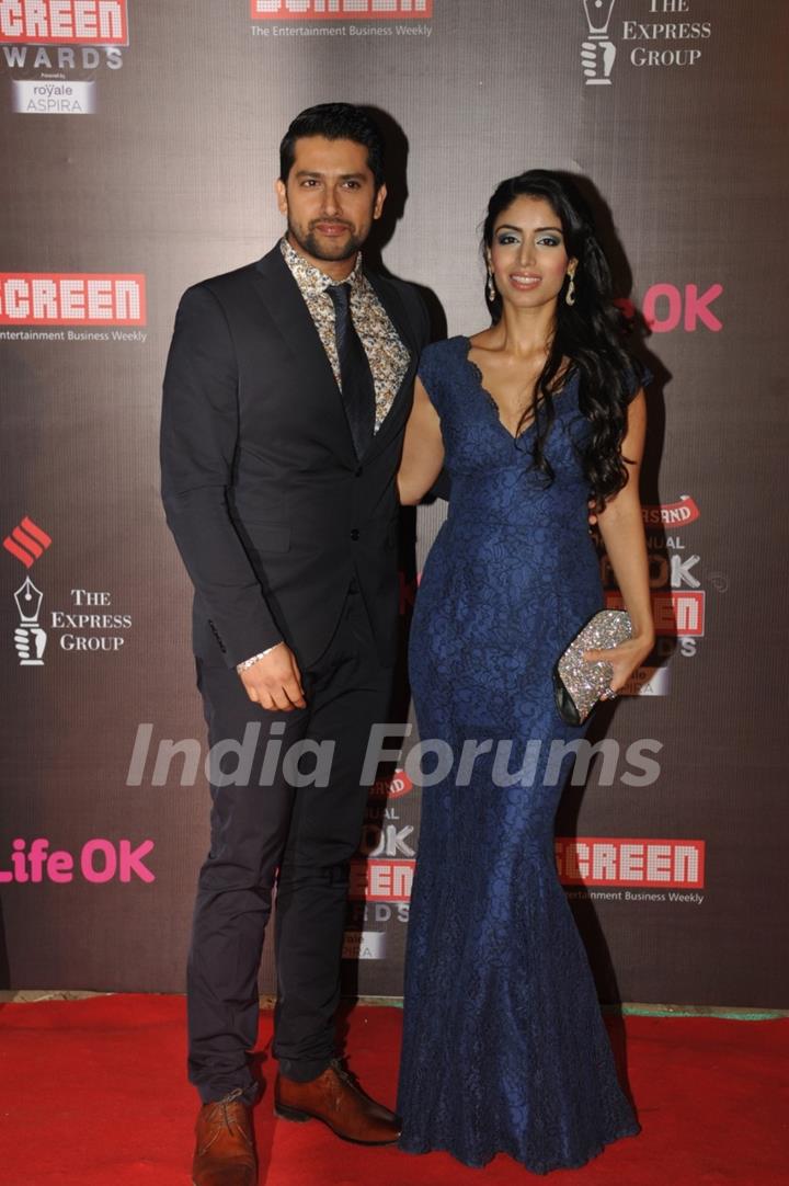 Aftab Shivdasani with his fiance were seen at the 20th Annual Life OK Screen Awards