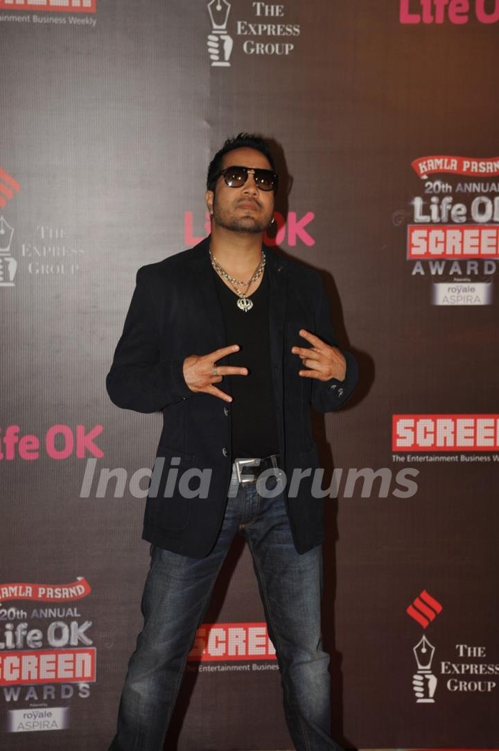 Mika Singh at the 20th Annual Life OK Screen Awards