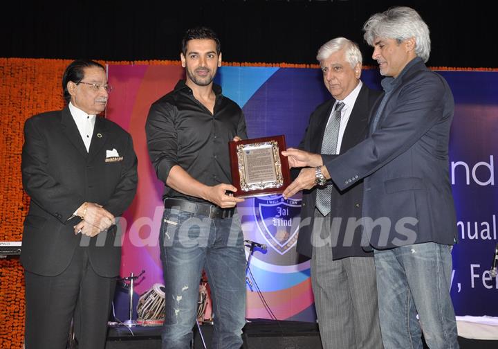 John Abraham felicitated at the 11th Annual Alumni Meet of 'Jai Hind College'