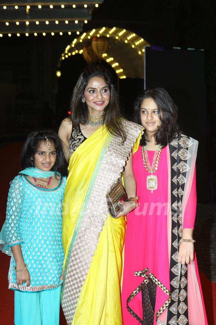 Madhoo with her daughters was at the Sangeet Ceremony