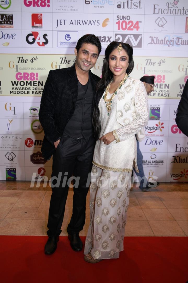 Mouli Ganguly and Mazher Sayed at the 4th GR8! Women Awards 2014