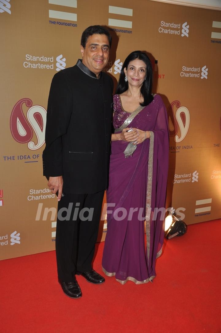 Ronnie Screwvala with his wife at The Foundation Celebrates 'The Idea Of India'