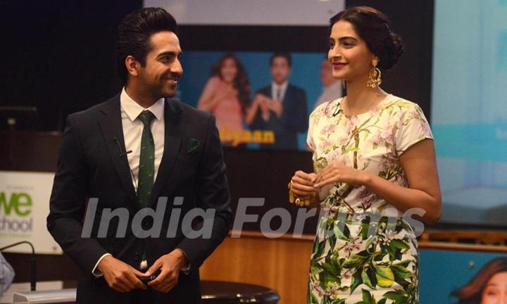 Sonam Kapoor and Ayushmann Khurrana at the Promotions of Bewakoofiyaan