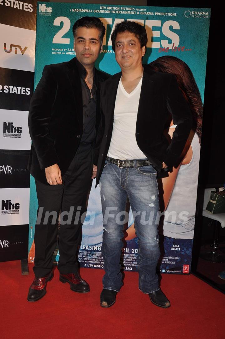 Karan Johar and Sajid Nadiadwala were seen at the Trailer launch of 2 States