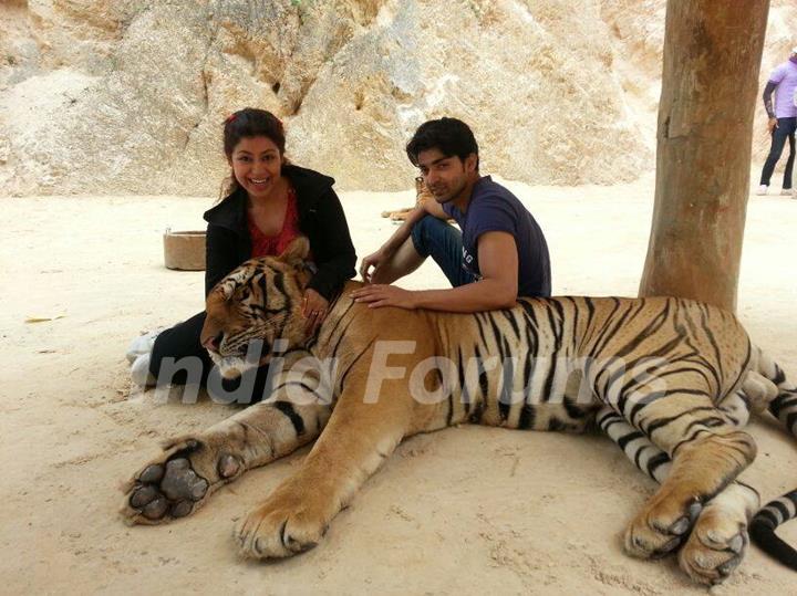 Gurmeet Choudhary with wife Debina Bonerjee Choudhary