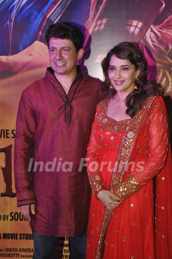 Madhuri Dixit and her husband at the Special Screening of Gulaab Gang