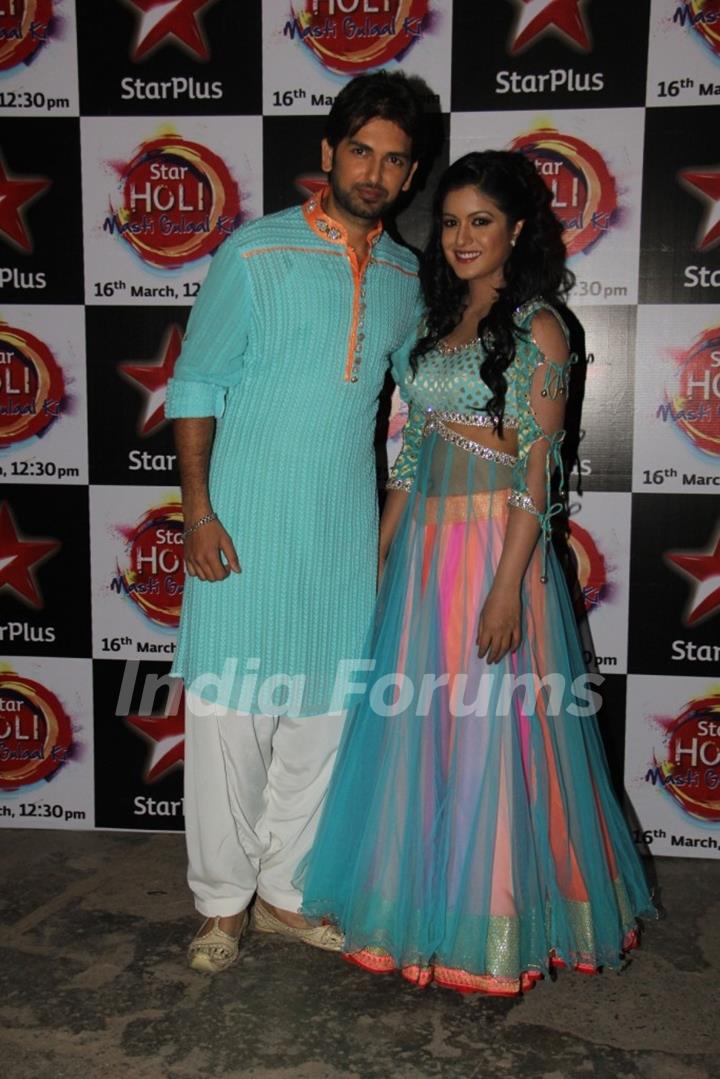 Rahul Sharma & Ishita Dutta during STAR PLUS' Holi Masti Gulal Ki