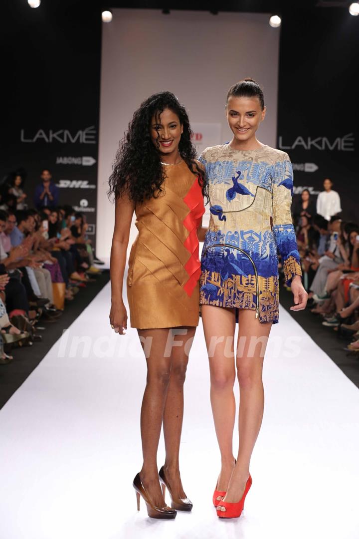 Vilvin Sabu with one of her creations at the LFW