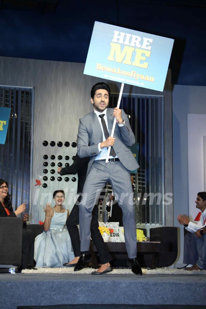 Ayushmann Khurrana perfroms at the interview conducted for YRF's next Marketing Executive