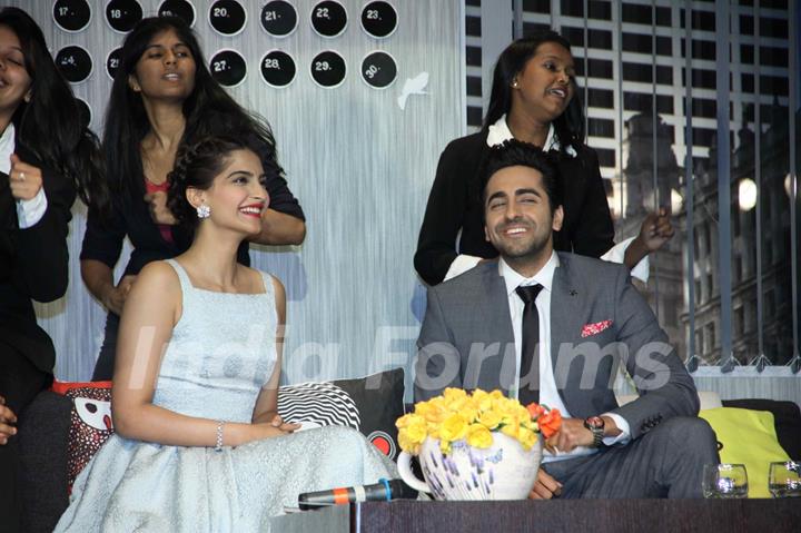 Ayushmann and Sonam at the interview conducted for YRF's next Marketing Executive