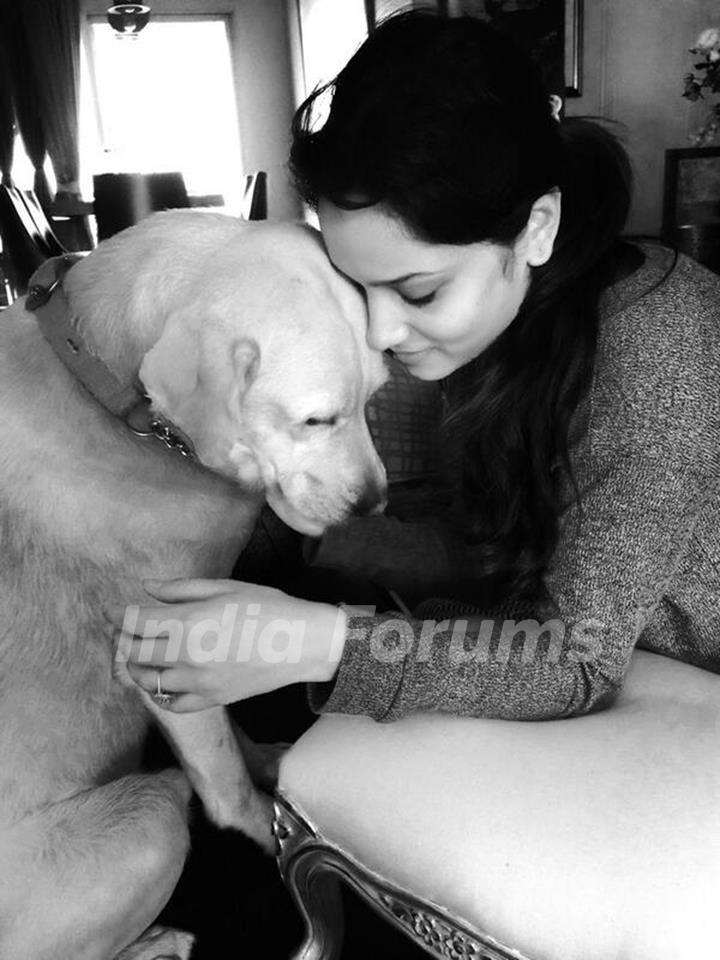 Ankita with her dog