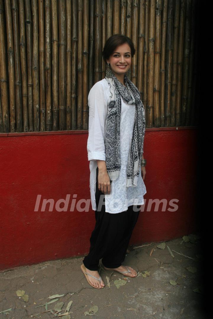 Dia Mirza was seen during Holi Celebrations