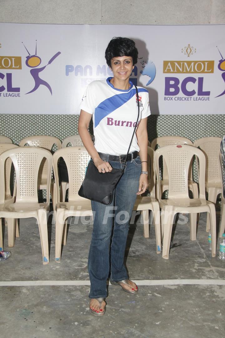 Mandira Bedi was seen at the Box Cricket league inaugral match