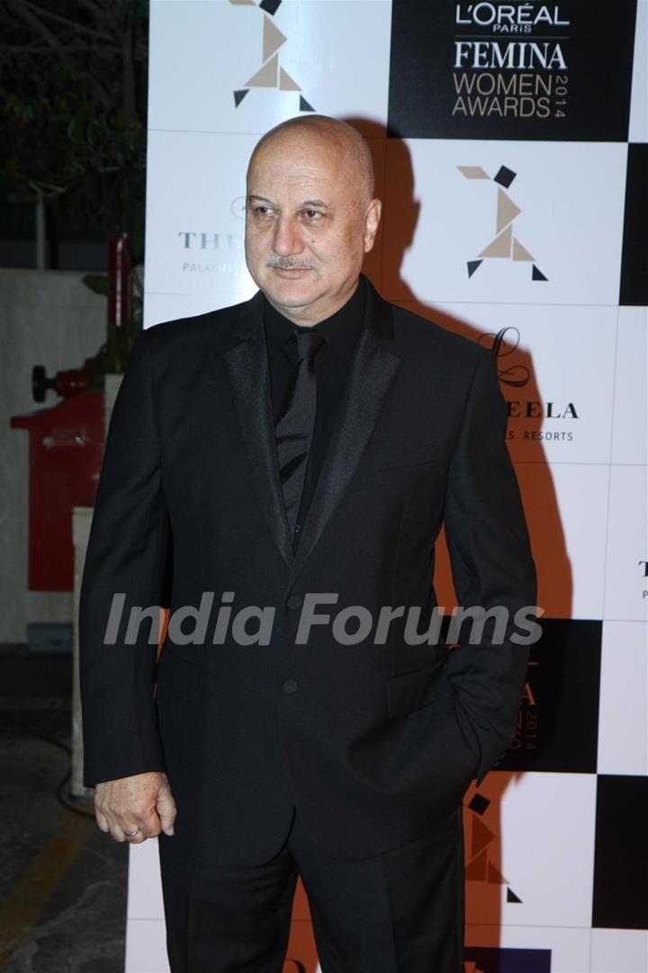 Anupam Kher was seen at the L'Oreal Paris Femina Women Awards 2014