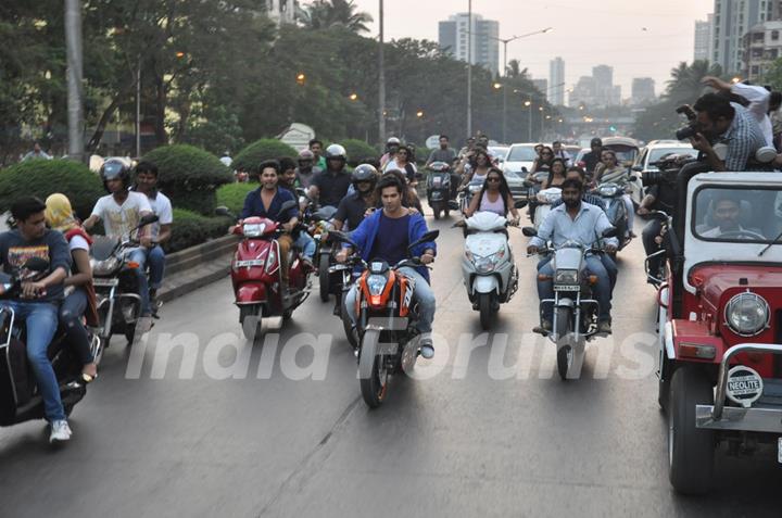 Varun Dhawan at the Bike rally to promote Main Tera Hero