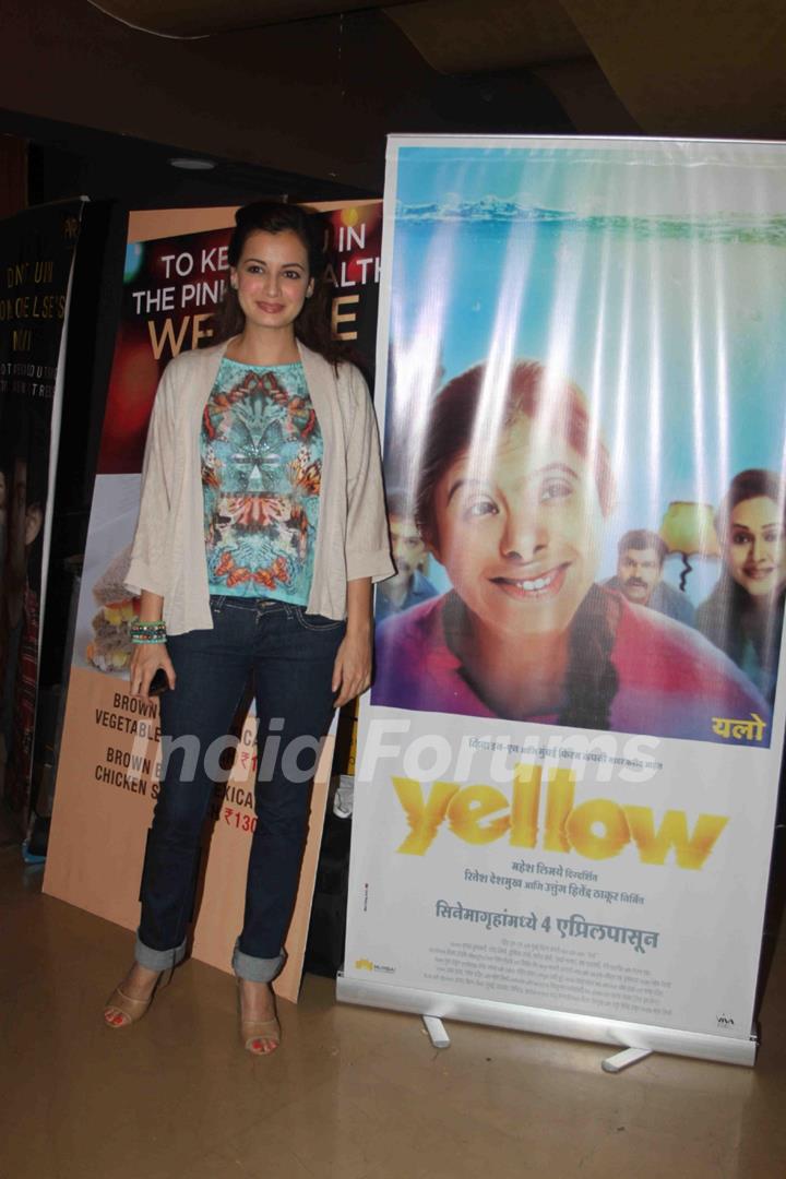 Dia Mirza was at the Screening of Marathi film Yellow