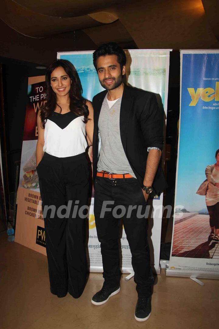 Jackky Bhagnani and Neha Sharma were at the Screening of Marathi film Yellow