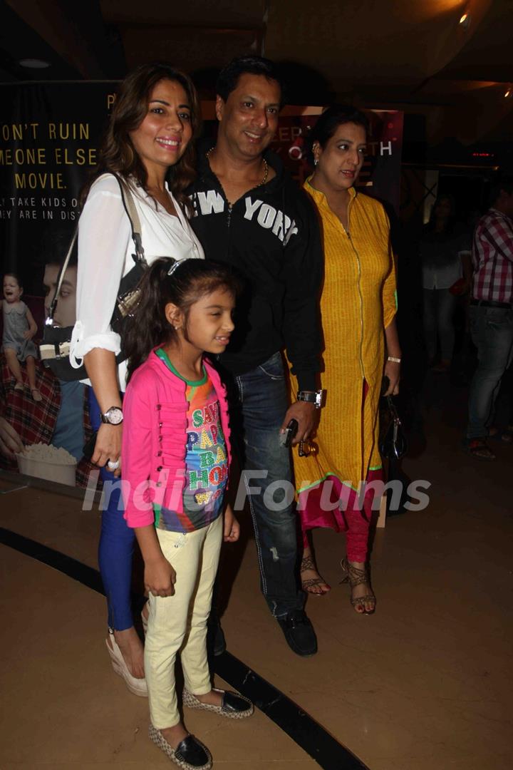 Madhur Bhandarkar with his family were seen at the Screening of Marathi film Yellow
