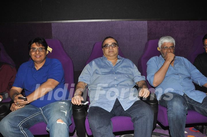 Vashu Bhagnani, Rajkummar Santoshi and Vikram Bhatt at the First Look launch of Happy Journey