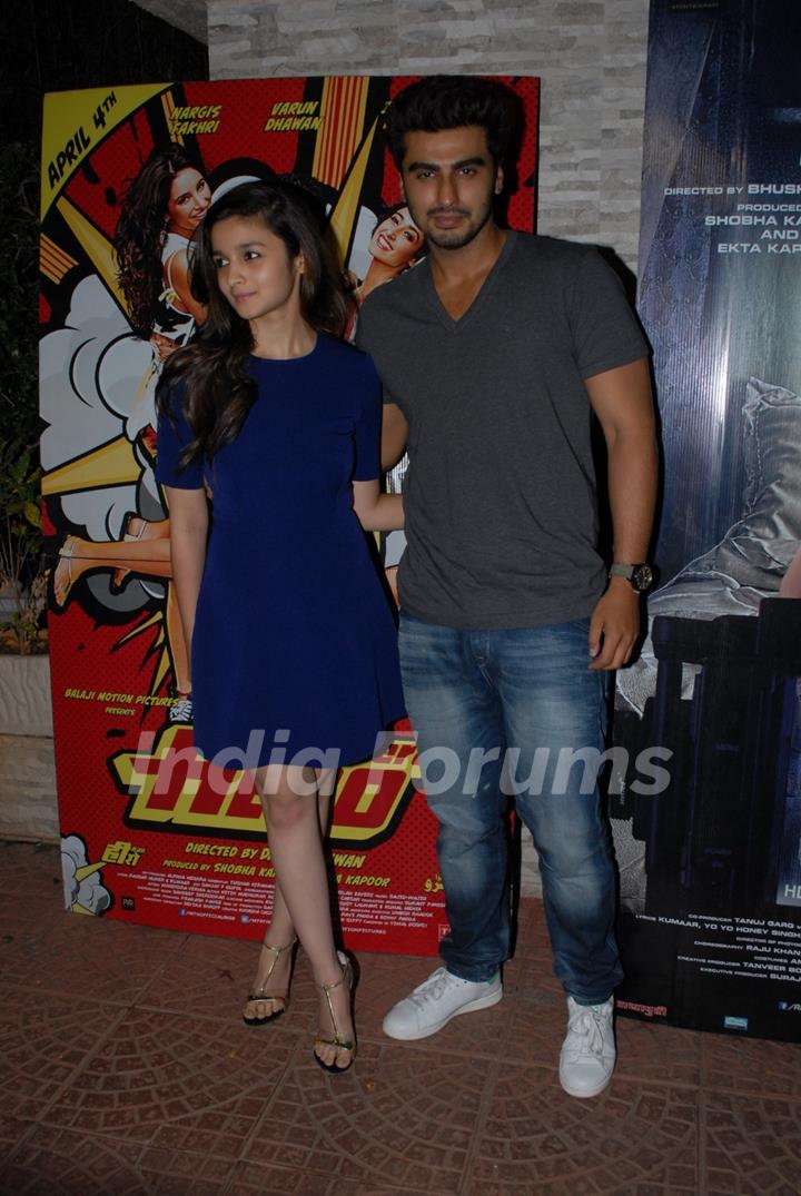 Alia Bhatt and Arjun Kapoor were at Main Tera Hero and Ragini MMS 2 Success Party