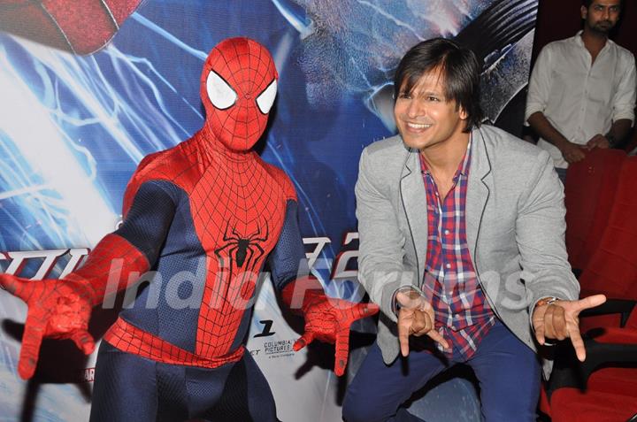 Vivek Oberoi meets Spiderman!