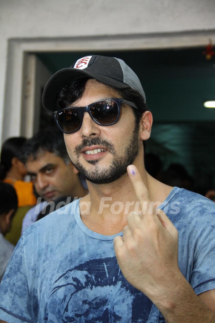 Zayed Khan shows his inked finger